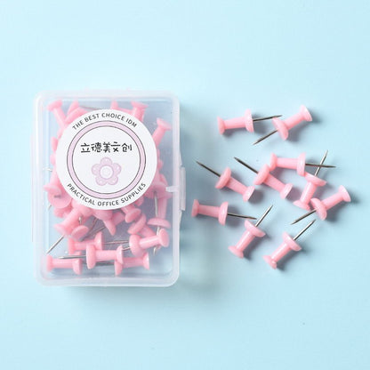 Macaron Color Plastic Push Pins – Small and Large Sizes