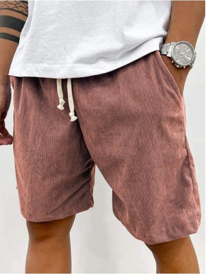 Men’s Corduroy Drawstring Casual Shorts
