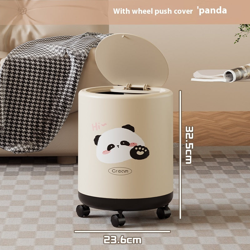 Portable Household Trash Can With Lid