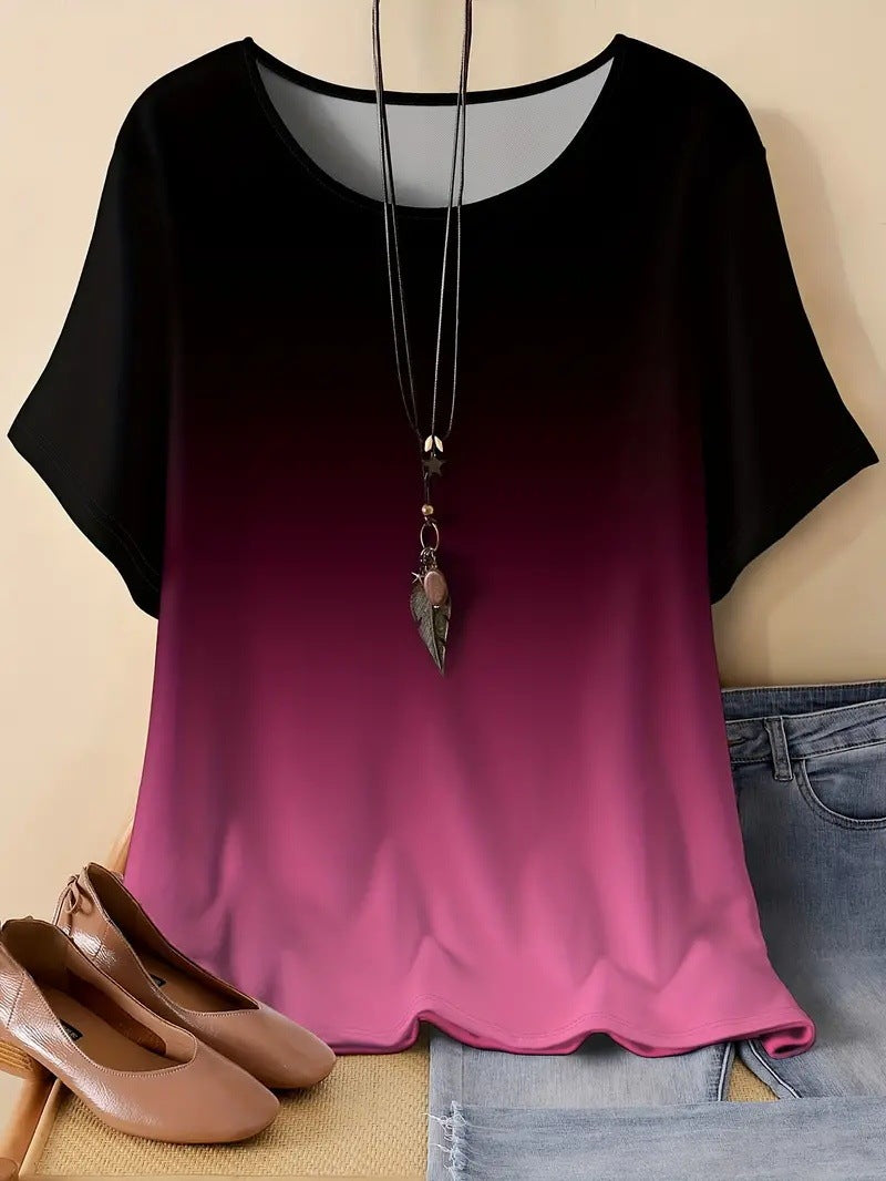 Casual Sports Loose Round Neck Short Sleeve T-Shirt