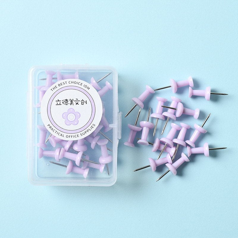Macaron Color Plastic Push Pins – Small and Large Sizes
