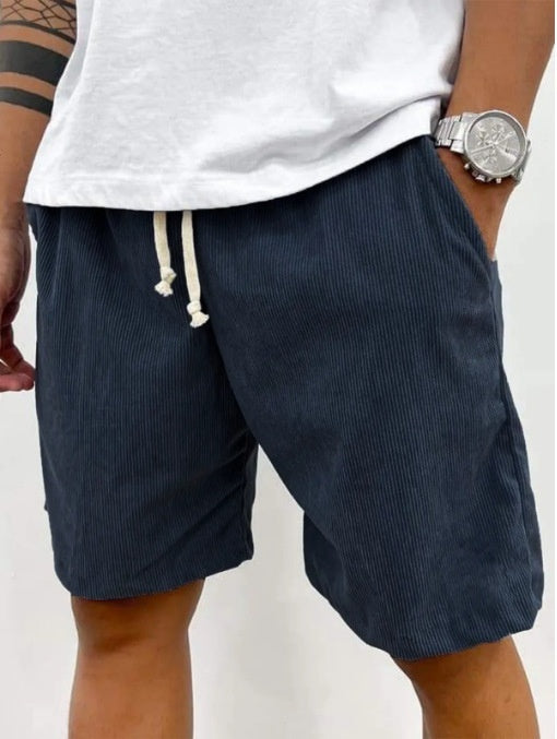 Men’s Corduroy Drawstring Casual Shorts