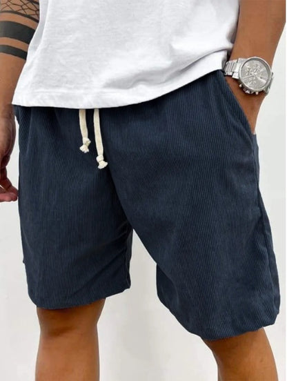 Men’s Corduroy Drawstring Casual Shorts