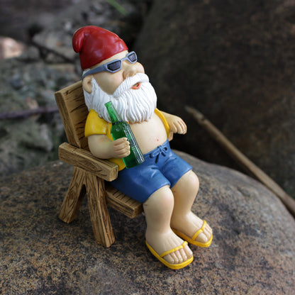 Resin Dwarf Recliner Garden Ornament