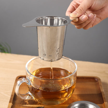 304 Stainless Steel Binaural Tea Filter With Bottom