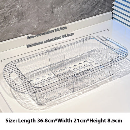 Kitchen Retractable Drain Rack Washing Basin Household