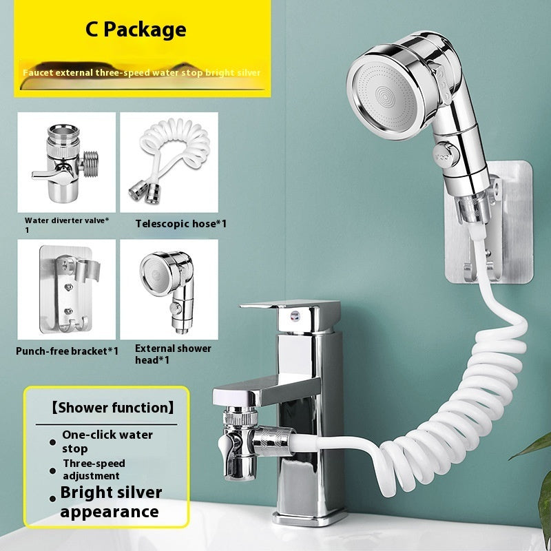Three-speed One-click Water Stop Head Washing Fantastic Cap Supercharged Shower