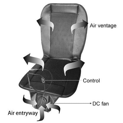 Black and Gray Car Cooling Seat Cushion