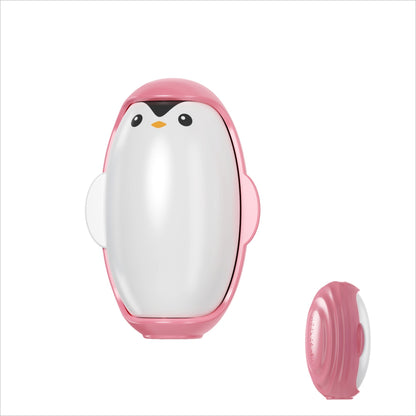 Pink penguin-shaped product on a white background