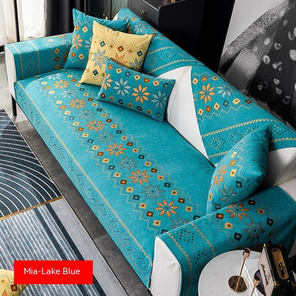 Bohemian Chenille Sofa Cover – Non-Slip Four Seasons Protection