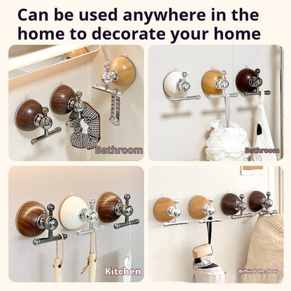 Wood Grain Sucker Hook Strong No Punch