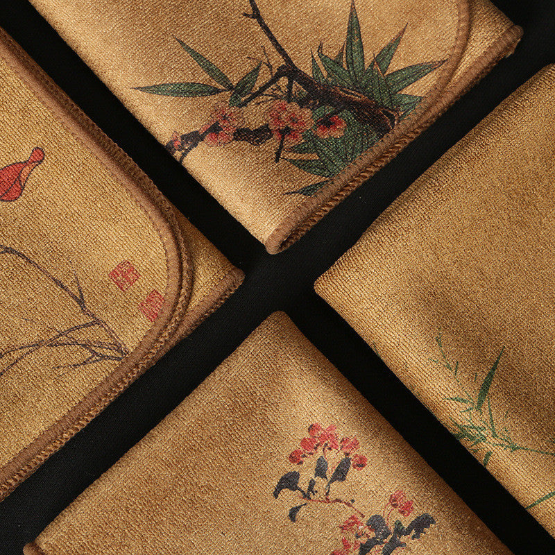 Chinese Style Painted Cotton Tea Towel – 30x30 cm