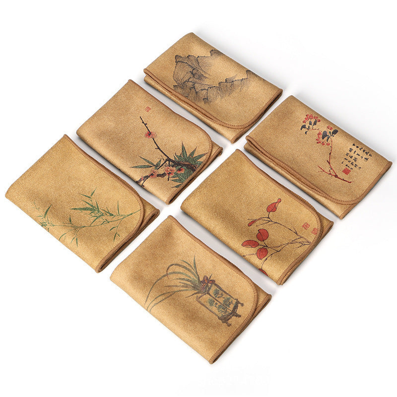 Chinese Style Painted Cotton Tea Towel – 30x30 cm