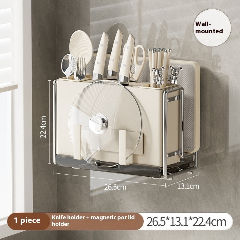 Magnetic Knife Holder Cutting Board Integrated Storage Rack