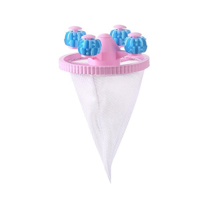 Pink ice cream cone mold with blue molds on a white background