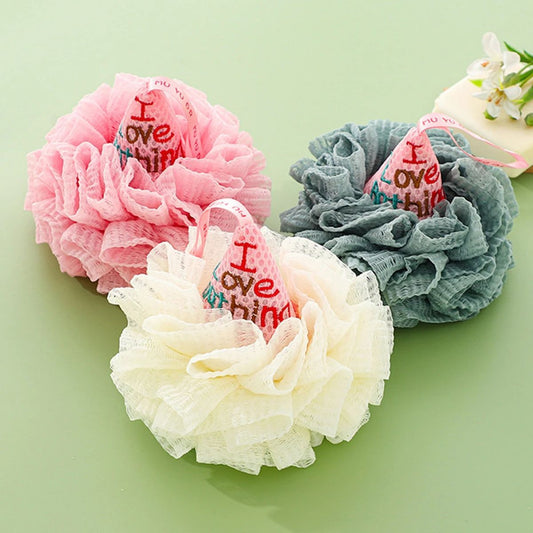 Foam Core Bath Flower Ball – Back Rubbing Bath Towel Sponge