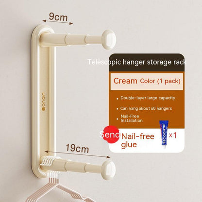 Retractable Hanger Storage Rack Punch-free