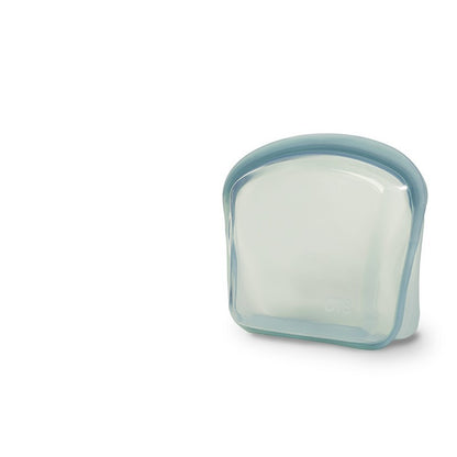 Silicone food storage container on a white background