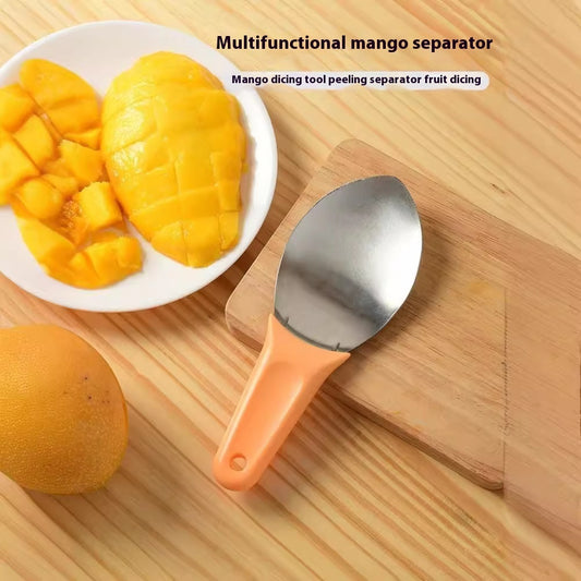Stainless Steel Mango Peeler Fruit Meat Spoon Mango Cutter Dice