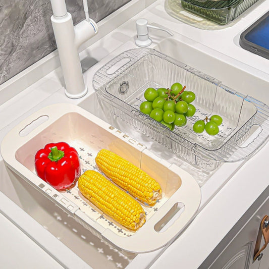 Kitchen Retractable Drain Rack Washing Basin Household