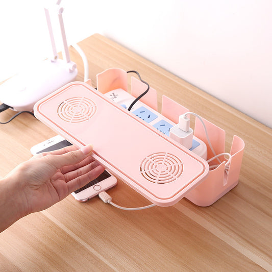 Desktop Socket Storage Box Wire Socket Data Cable Fixed Winding Box