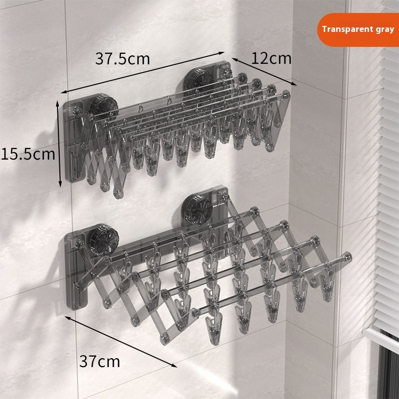 Suction Cup Socks Foldable Drying Punch Free Towel Rack