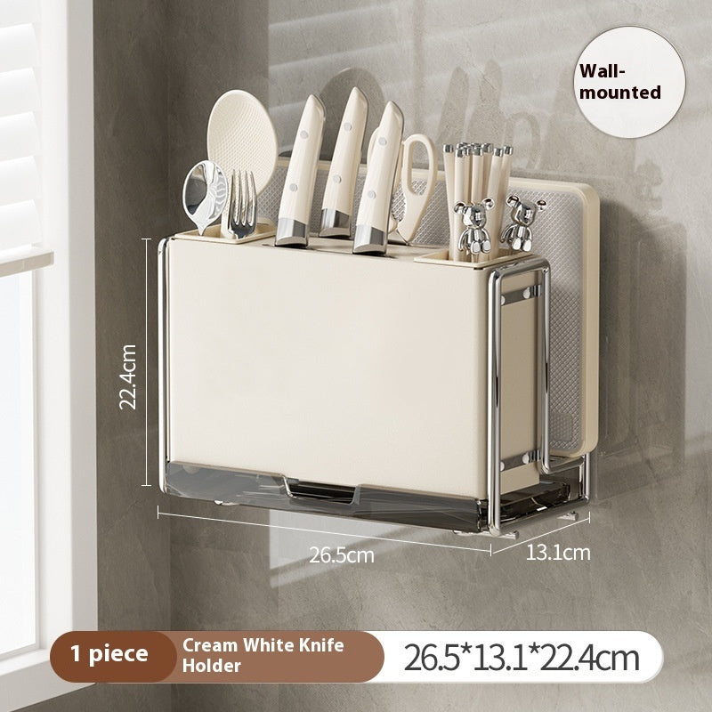 Magnetic Knife Holder Cutting Board Integrated Storage Rack