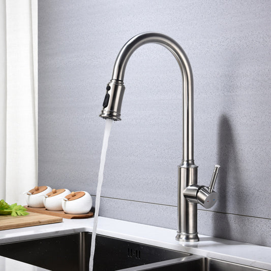Pulling Nozzle Kitchen Faucet – Brushed Nickel, 360° Swivel, Single Handle
