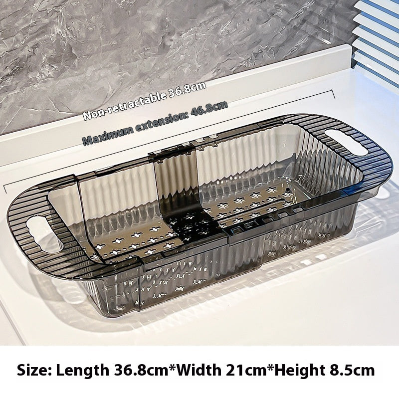 Kitchen Retractable Drain Rack Washing Basin Household