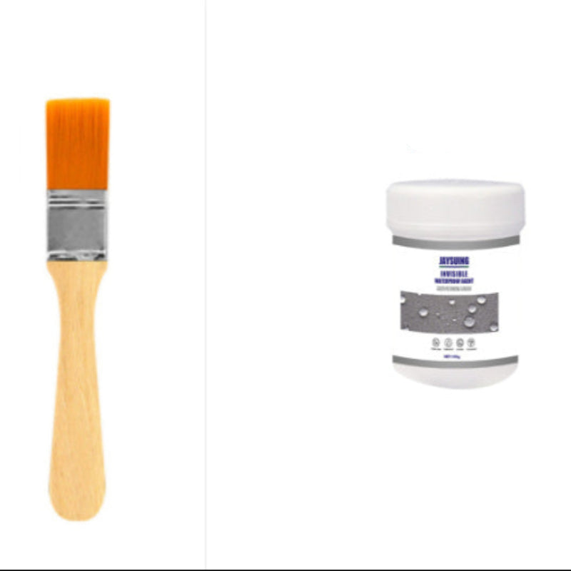 Paintbrush and container with '400g' label on a white background