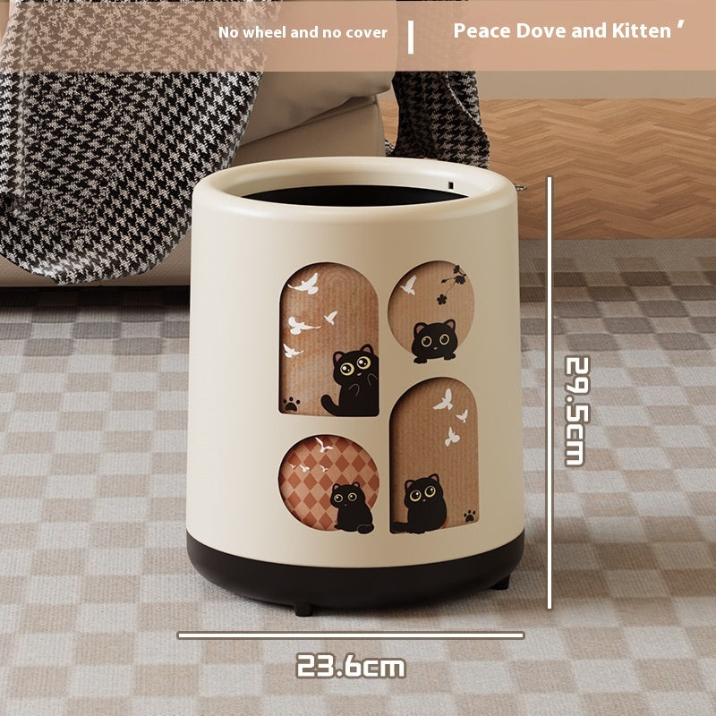 Portable Household Trash Can With Lid