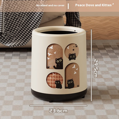 Portable Household Trash Can With Lid