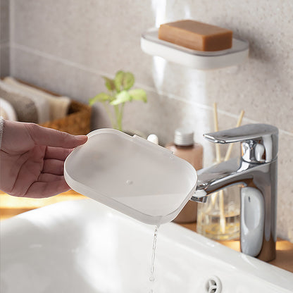 Sucker Wall Mounted Double Layer Drain Rack Toilet Bathroom Soap Shelving