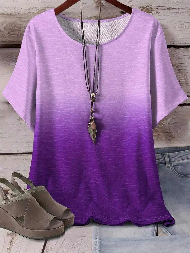 Casual Sports Loose Round Neck Short Sleeve T-Shirt