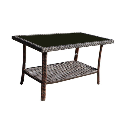 Four-Piece Sofa Set Table With Sofa Chair PE Rattan Outdoor Furniture