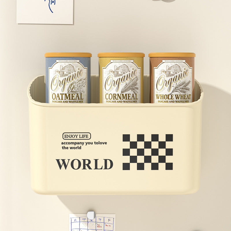 Ondaum Magnetic Refrigerator Side Wall Storage Box in Cream Style