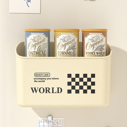Ondaum Magnetic Refrigerator Side Wall Storage Box in Cream Style