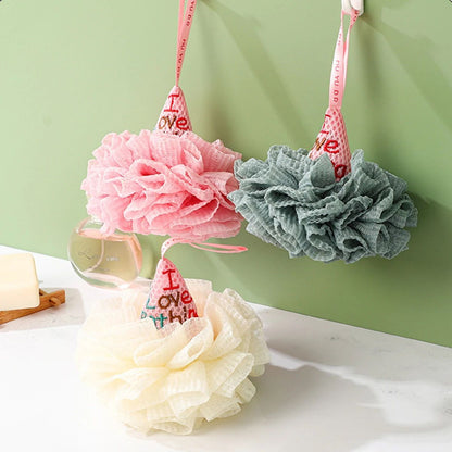 Foam Core Bath Flower Ball – Back Rubbing Bath Towel Sponge