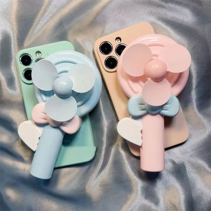 Lollipop Hand Fan Soft TPU Phone Case – Drop-Resistant & Manual Fan