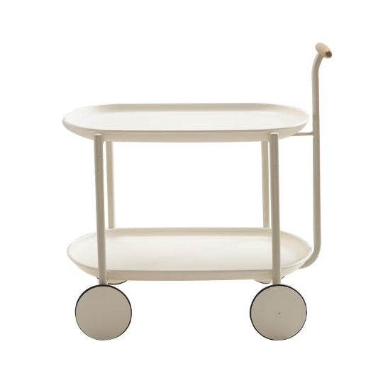 Movable Double-Layer Storage Pushcart with Wheels