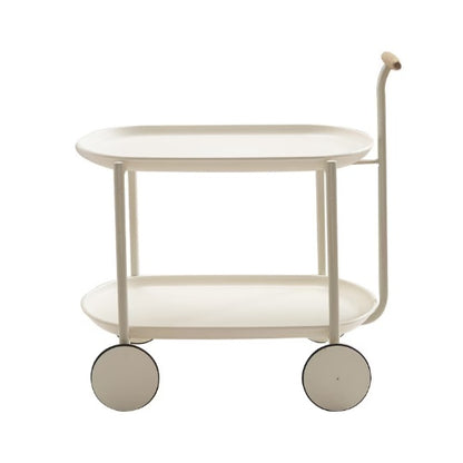 Movable Double-Layer Storage Pushcart with Wheels