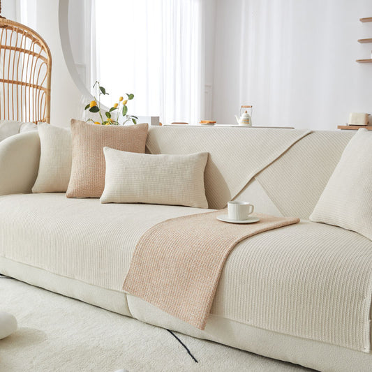 Cotton Linen Non-Slip Sofa Cover – All-Season Japanese Style