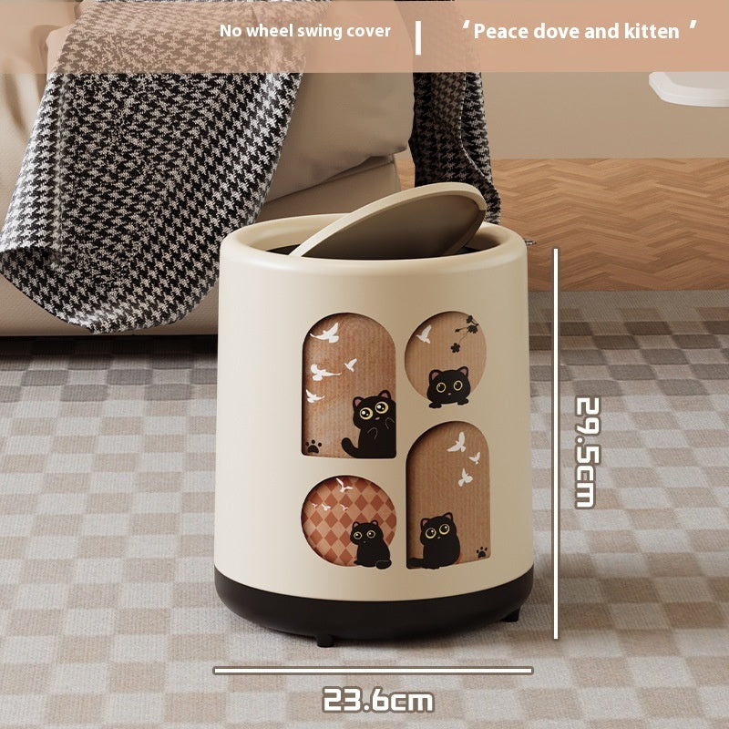 Portable Household Trash Can With Lid