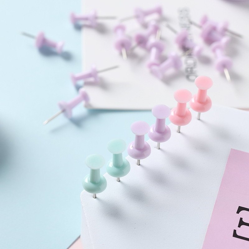 Macaron Color Plastic Push Pins – Small and Large Sizes