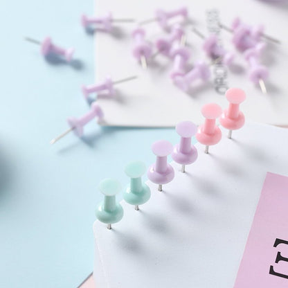 Macaron Color Plastic Push Pins – Small and Large Sizes